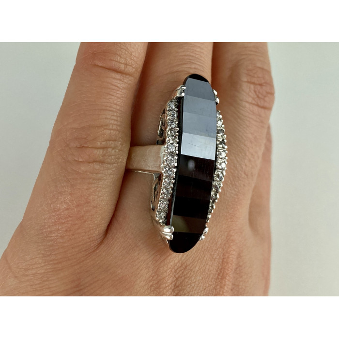 Sky Jewelry Серебряное кольцо с камнями нефрит и кварц