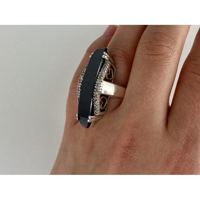 Sky Jewelry Серебряное кольцо с камнями нефрит и кварц