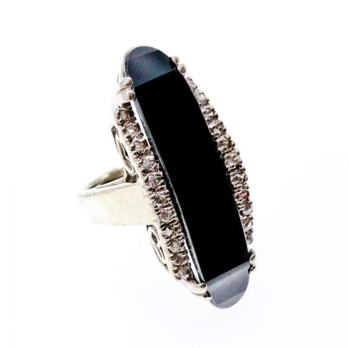 Sky Jewelry Серебряное кольцо с камнями нефрит и кварц