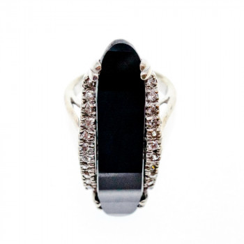 Sky Jewelry Серебряное кольцо с камнями нефрит и кварц