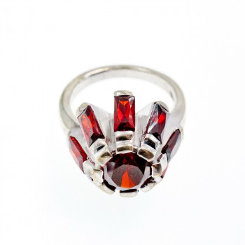 Sky Jewelry Серебряное кольцо с камнями спессартин  Цветок