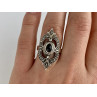Sky Jewelry Винтажное Серебряное Кольцо с Черным Ониксом и Марказитом