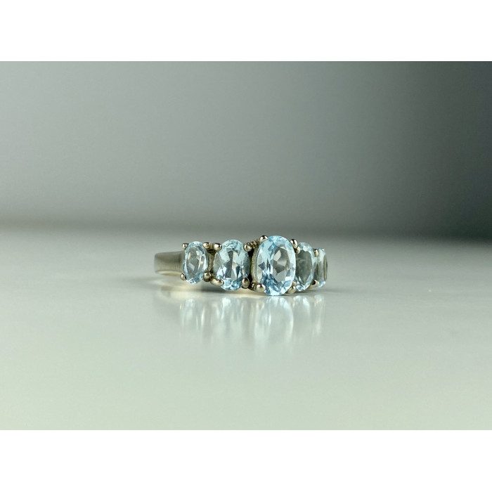 Sky Jewelry Серебряное Кольцо с камнями голубая Шпинель