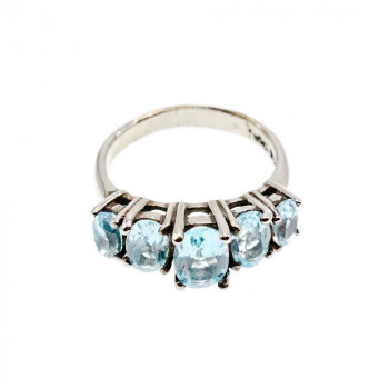 Sky Jewelry Серебряное Кольцо с камнями голубая Шпинель