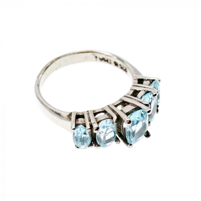 Sky Jewelry Серебряное Кольцо с камнями голубая Шпинель