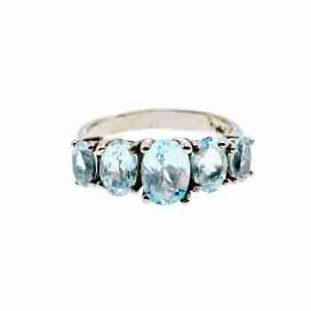 Sky Jewelry Серебряное Кольцо с камнями голубая Шпинель