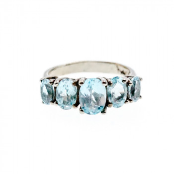 Sky Jewelry Серебряное Кольцо с камнями голубая Шпинель