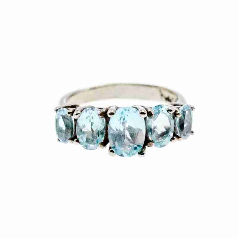 Sky Jewelry Серебряное Кольцо с камнями голубая Шпинель