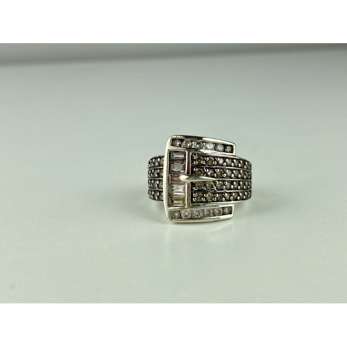 Sky Jewelry Серебряное кольцо 925 пробы с Фианитами   Ремешок