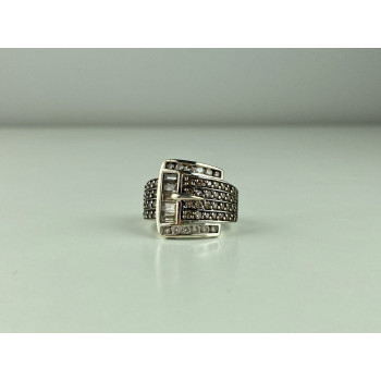 Sky Jewelry Серебряное кольцо 925 пробы с Фианитами   Ремешок