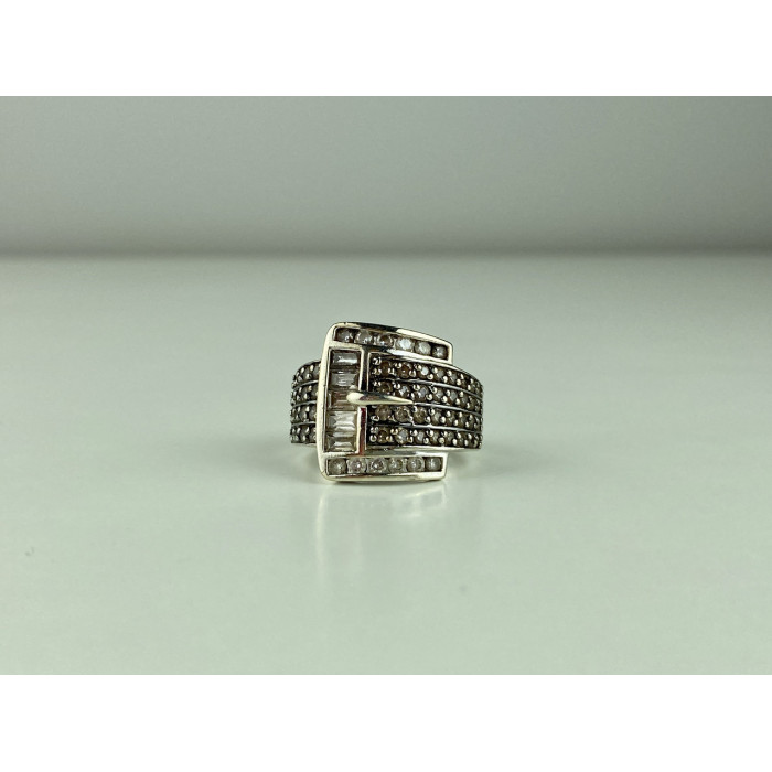 Sky Jewelry Серебряное кольцо 925 пробы с Фианитами   Ремешок