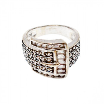 Sky Jewelry Серебряное кольцо 925 пробы с Фианитами   Ремешок