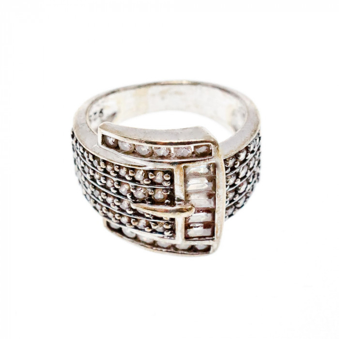 Sky Jewelry Серебряное кольцо 925 пробы с Фианитами   Ремешок