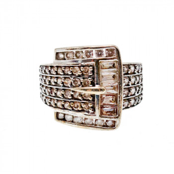 Sky Jewelry Серебряное кольцо 925 пробы с Фианитами   Ремешок