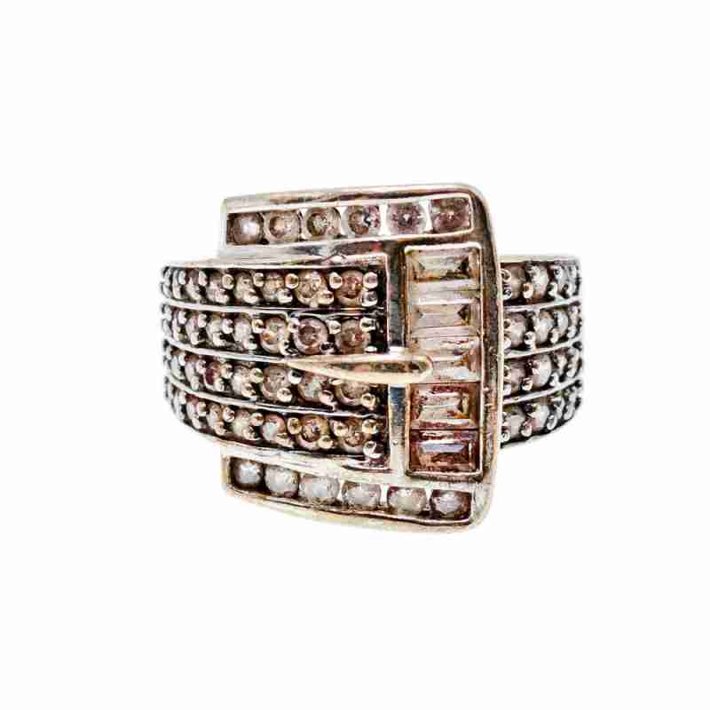 Sky Jewelry Серебряное кольцо 925 пробы с Фианитами   Ремешок
