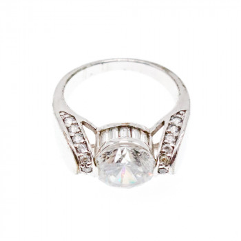 Sky Jewelry Серебряное кольцо 925 пробы с Фианитами    Круг