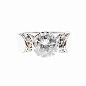 Sky Jewelry Серебряное кольцо 925 пробы с Фианитами    Круг