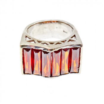 Sky Jewelry Серебряное кольцо с камнем спессартин    Восторг