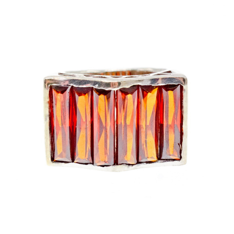 Sky Jewelry Серебряное кольцо с камнем спессартин    Восторг