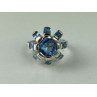 Sky Jewelry Серебряное кольцо с камнями голубая шпинель  Цветок