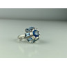 Sky Jewelry Серебряное кольцо с камнями голубая шпинель  Цветок