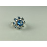 Sky Jewelry Серебряное кольцо с камнями голубая шпинель  Цветок