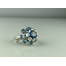 Sky Jewelry Серебряное кольцо с камнями голубая шпинель  Цветок