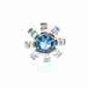 Sky Jewelry Серебряное кольцо с камнями голубая шпинель  Цветок