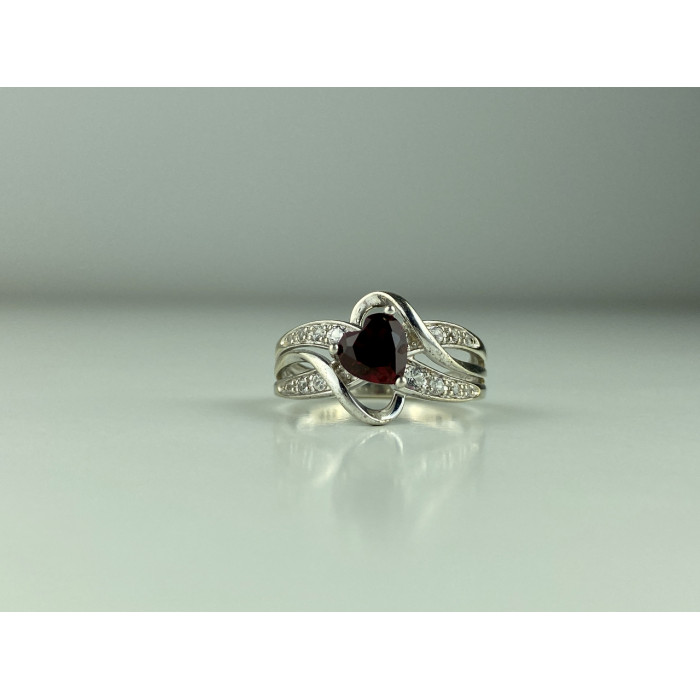 Sky Jewelry Серебряное кольцо со шпинелью и фианитами  Сердце