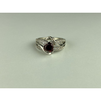 Sky Jewelry Серебряное кольцо со шпинелью и фианитами  Сердце