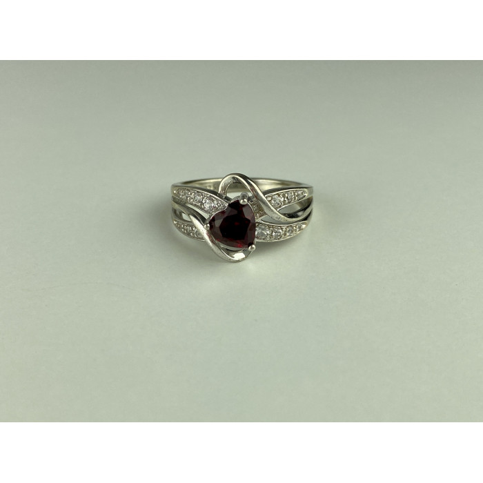 Sky Jewelry Серебряное кольцо со шпинелью и фианитами  Сердце