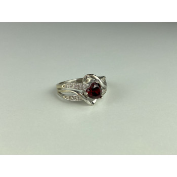 Sky Jewelry Серебряное кольцо со шпинелью и фианитами  Сердце
