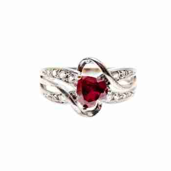 Sky Jewelry Серебряное кольцо со шпинелью и фианитами  Сердце
