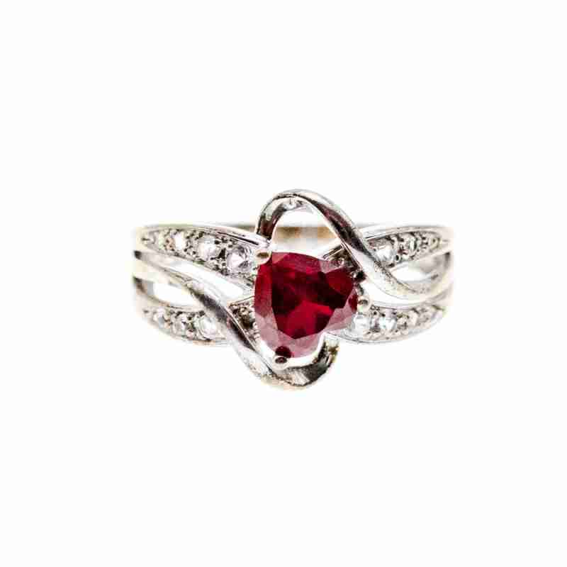 Sky Jewelry Серебряное кольцо со шпинелью и фианитами  Сердце
