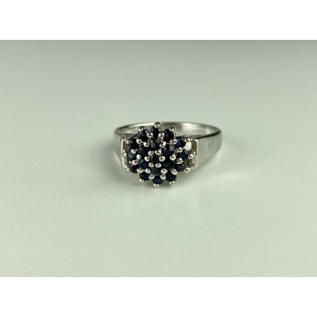 Sky Jewelry Серебряное Кольцо 925 пробы с Сапфирами   Цветок