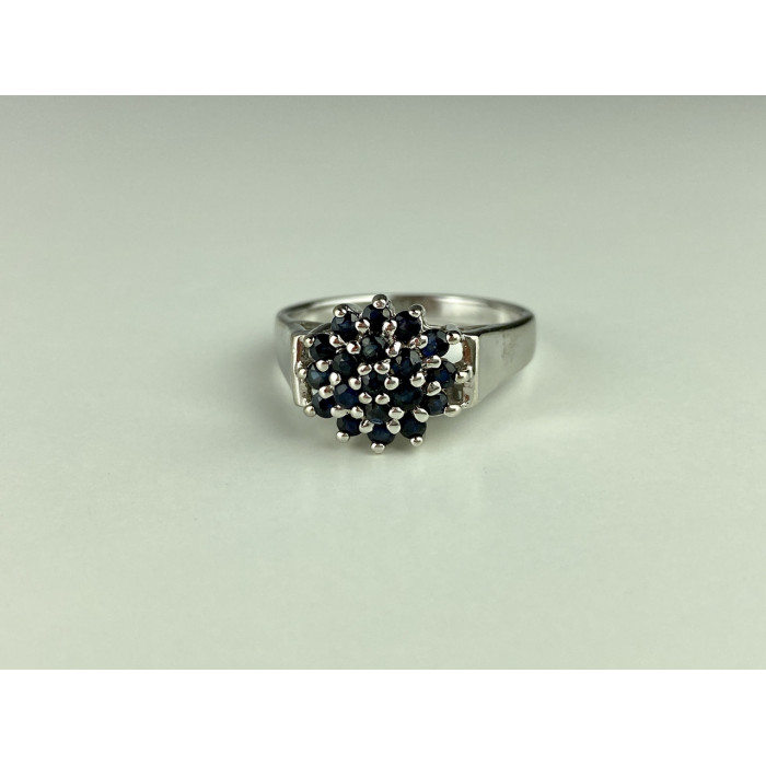 Sky Jewelry Серебряное Кольцо 925 пробы с Сапфирами   Цветок