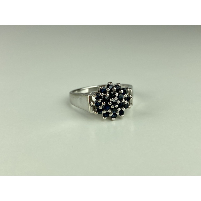 Sky Jewelry Серебряное Кольцо 925 пробы с Сапфирами   Цветок