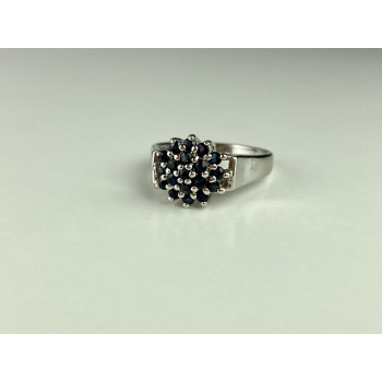 Sky Jewelry Серебряное Кольцо 925 пробы с Сапфирами   Цветок