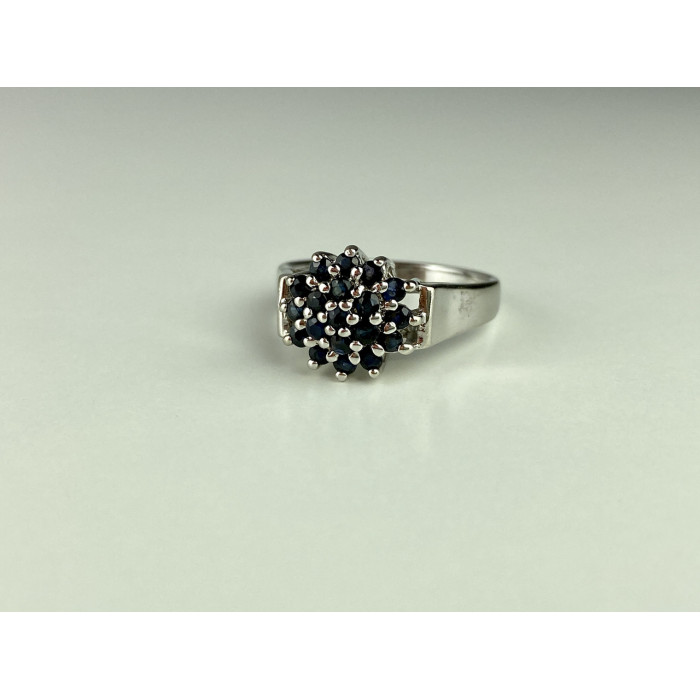 Sky Jewelry Серебряное Кольцо 925 пробы с Сапфирами   Цветок