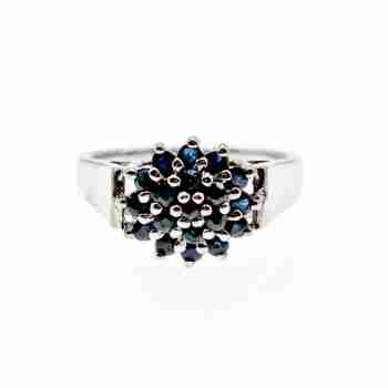 Sky Jewelry Серебряное Кольцо 925 пробы с Сапфирами   Цветок