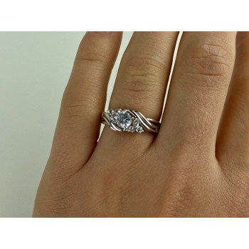 Sky Jewelry Серебряное кольцо 925 пробы с белым сапфиром   Любовь