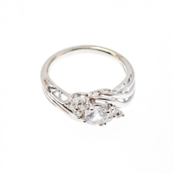 Sky Jewelry Серебряное кольцо 925 пробы с белым сапфиром   Любовь