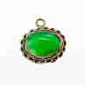 Sky Jewelry Серебряный винтажный кулон с зеленым агатом
