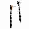 Sky Jewelry Серебряные серьги 925 проба с нефритом и камнями морион