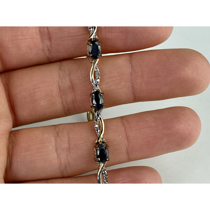 Sky Jewelry Серебряный браслет в позолоте 925 пробы с камнями Шпинель