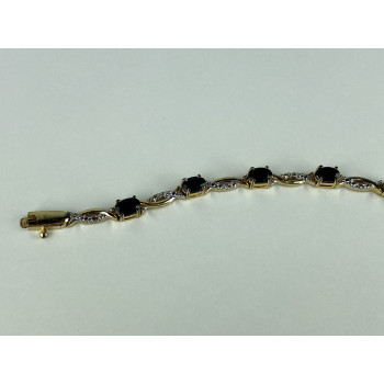 Sky Jewelry Серебряный браслет в позолоте 925 пробы с камнями Шпинель