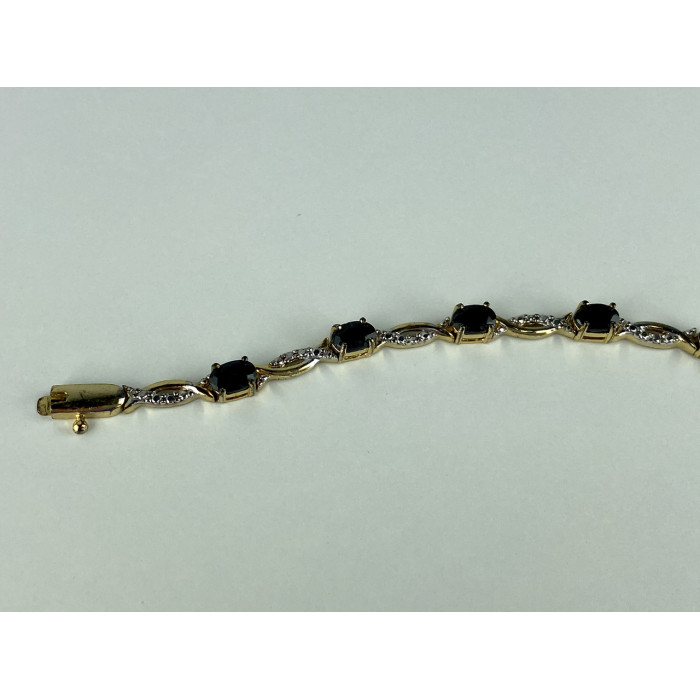 Sky Jewelry Серебряный браслет в позолоте 925 пробы с камнями Шпинель