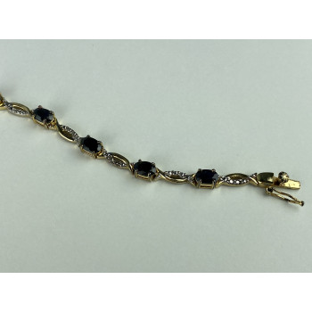 Sky Jewelry Серебряный браслет в позолоте 925 пробы с камнями Шпинель