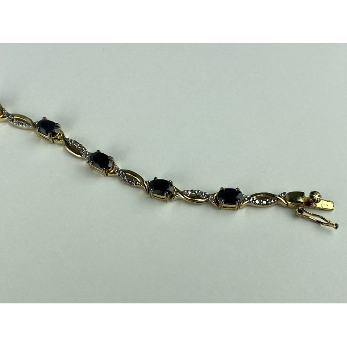 Sky Jewelry Серебряный браслет в позолоте 925 пробы с камнями Шпинель