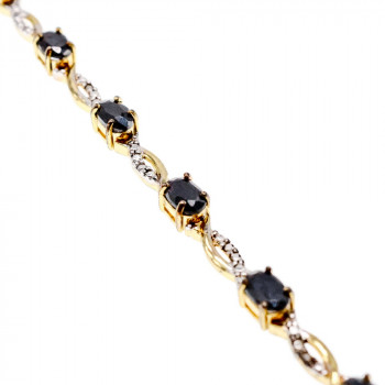 Sky Jewelry Серебряный браслет в позолоте 925 пробы с камнями Шпинель